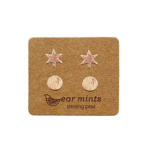 EAR MINTS Star & Circle Set of 2 Earrings Earrings ROSE GOLD - Zabecca Living