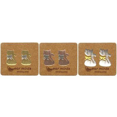 EAR MINTS Two Tone Cat Earrings Earrings - Zabecca Living