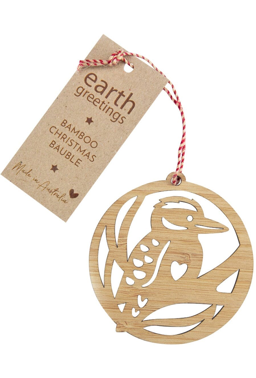 EARTH GREETINGS Bamboo Bauble - Kookaburra Cackle FESTIVE DECORATIONS - Zabecca Living