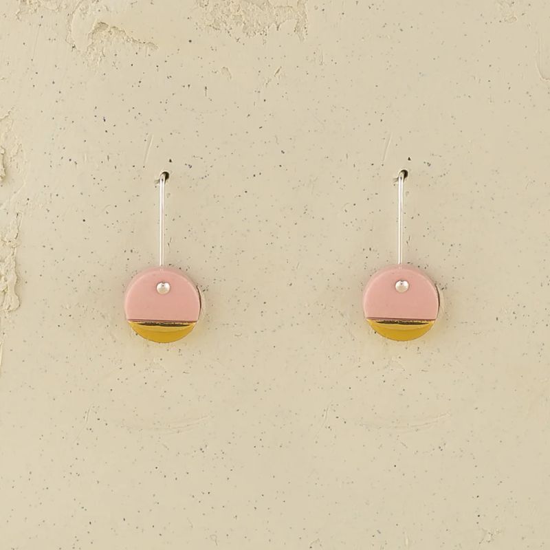 ERIN LIGHTFOOT Spots Porcelain Earrings - Pink Earrings - Zabecca Living