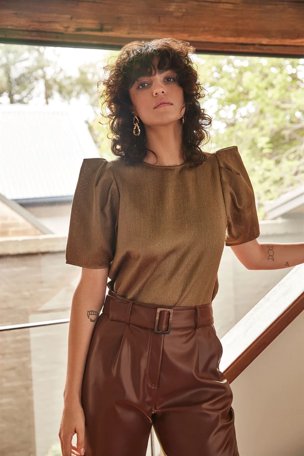 ESMAEE Radiance Blouse - Bronze Shirts & Blouses - Zabecca Living