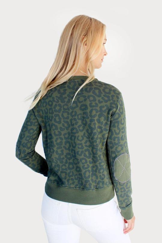 EST 1971 Full Leopard Frayed Star Windy - Khaki SWEATER - Zabecca Living