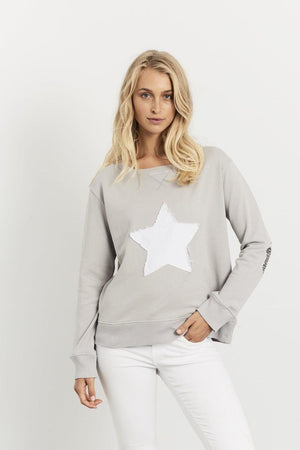 EST 1971 Zebra Star Windy Sweatshirt - French Grey Sweaters - Zabecca Living