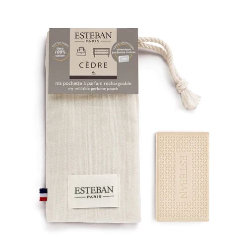 ESTEBAN Perfumed Ceramic Tile in Linen Pouch - Cèdre AIR FRESHENER - Zabecca Living