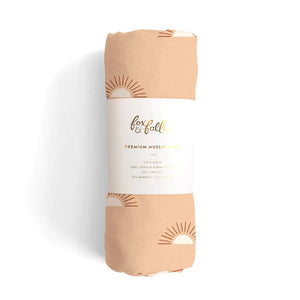 FOX & FALLOW Suns Coffee Organic Muslin Wrap Swaddle BABY (0-12 Mths) - Zabecca Living