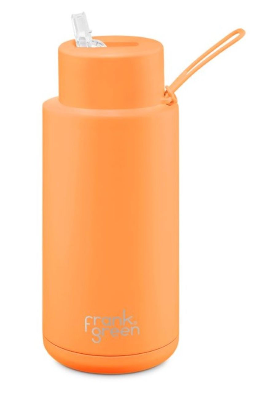 FRANK GREEN 34oz / 1000ml Ceramic Reusable Bottle - Neon Orange DRINKWARE - Zabecca Living