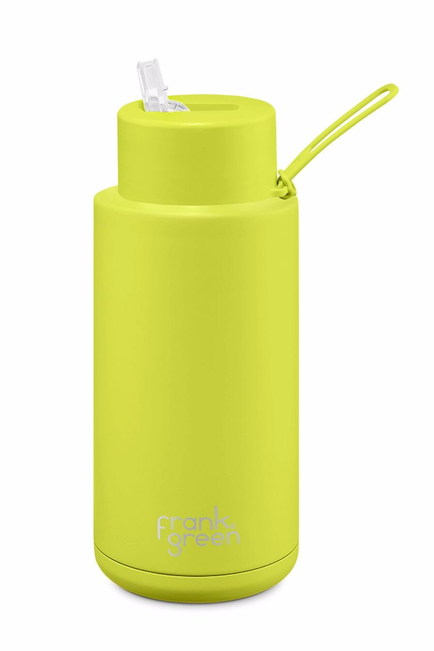 FRANK GREEN 34oz / 1000ml Ceramic Reusable Bottle - Neon Yellow DRINKWARE - Zabecca Living