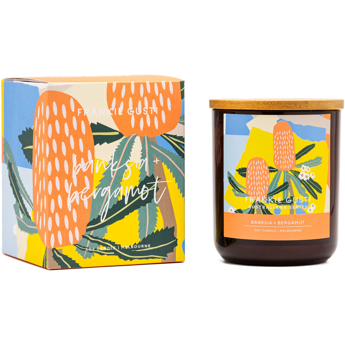 FRANKI GUSTI Australiana Collection - Banksia And Bergamont CANDLE - Zabecca Living