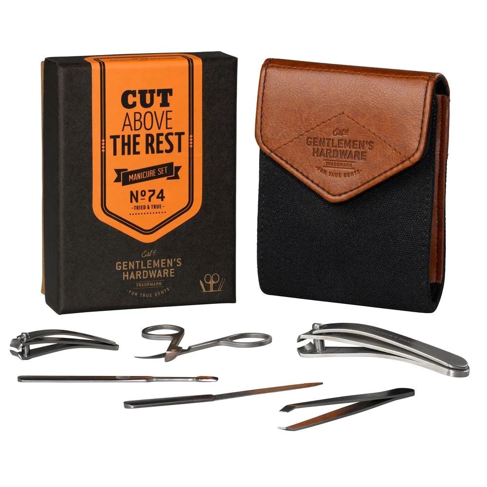 GENTLEMEN'S HARDWARE Charcoal Canvas Manicure Kit Mens Grooming - Zabecca Living