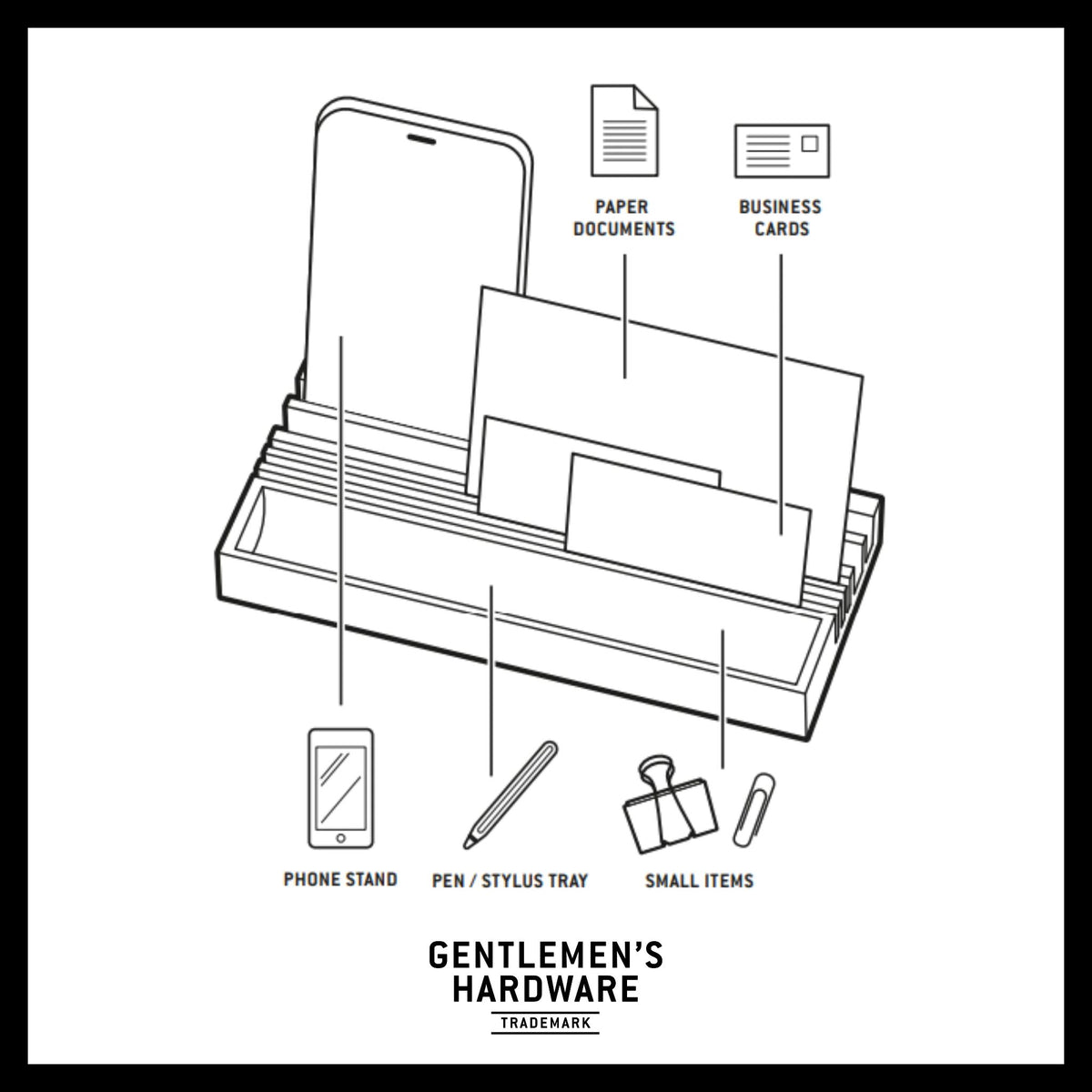 GENTLEMEN'S HARDWARE Wooden Desk Organiser Organisers - Zabecca Living