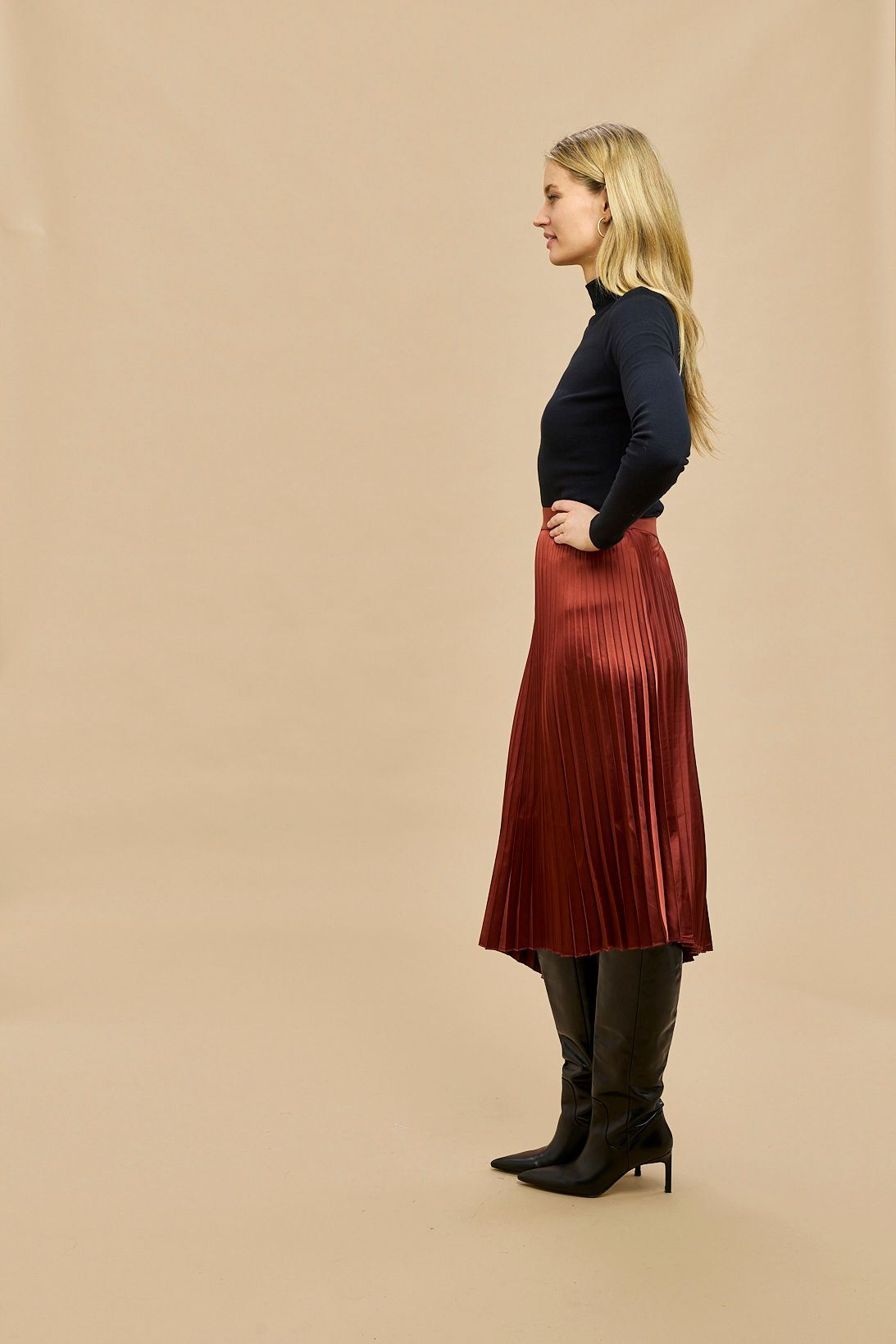 Gysette, Leona Pleated Skirt - Peacan