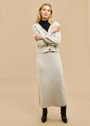GYSETTE Simone Knitted Skirt - Oat Skirt - Zabecca Living