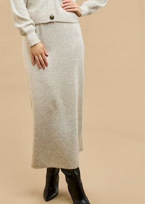 GYSETTE Simone Knitted Skirt - Oat Skirt - Zabecca Living