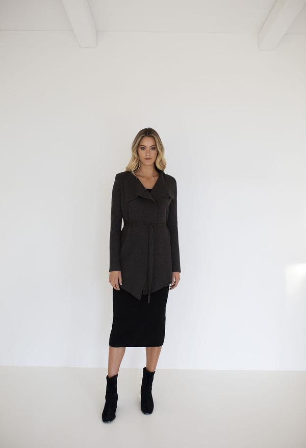 HUMIDITY LIFESTYLE Alexis Knit Jacket - Charcoal Cardigan - Zabecca Living