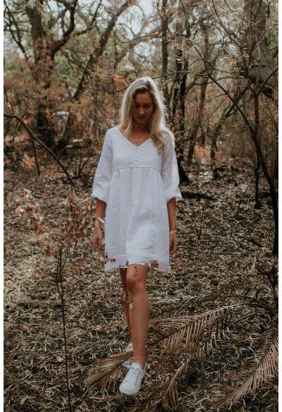 HUMIDITY LIFESTYLE Jasmine Dress - White DRESS - Zabecca Living