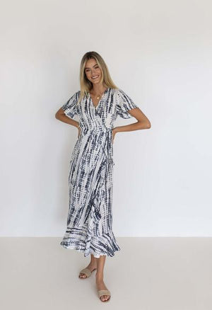 HUMIDITY LIFESTYLE Jessie Wrap Dress - Steel Dress - Zabecca Living