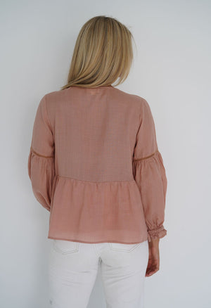 HUMIDITY LIFESTYLE Layla Blouse - Pink Clay Shirts & Blouses - Zabecca Living