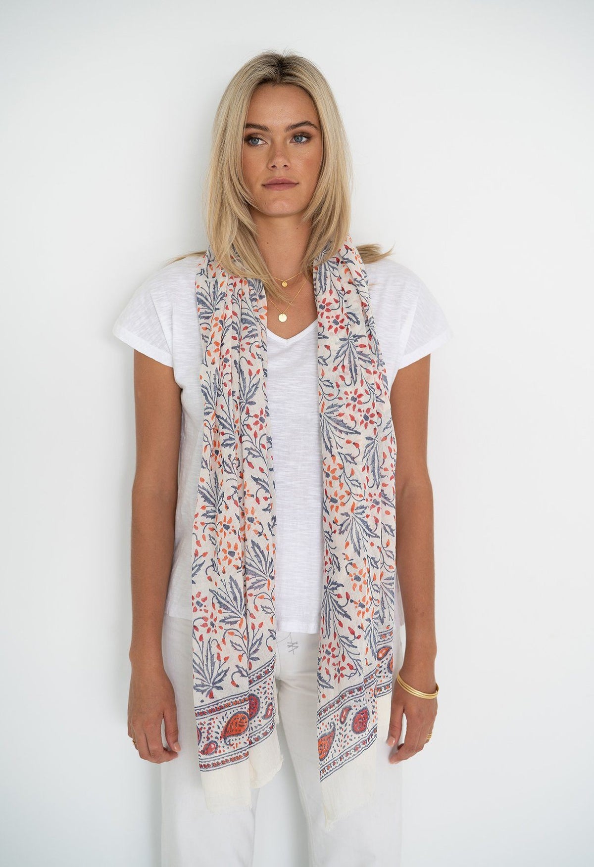 HUMIDITY LIFESTYLE Lottie Scarf - Blue/Orange scarf - Zabecca Living