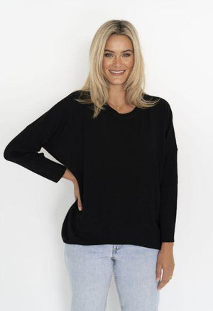 HUMIDITY LIFESTYLE Luna Top - Black Jumpers + Knitwear - Zabecca Living