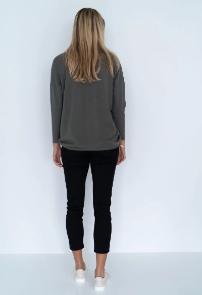 HUMIDITY LIFESTYLE Luna Top - Khaki Jumpers + Knitwear - Zabecca Living
