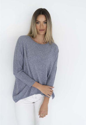 HUMIDITY LIFESTYLE Luna Top - Steel Blue Jumpers + Knitwear - Zabecca Living