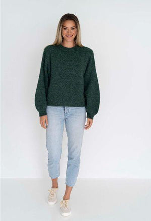 HUMIDITY LIFESTYLE Neve Jumper - Green Jumpers + Knitwear - Zabecca Living