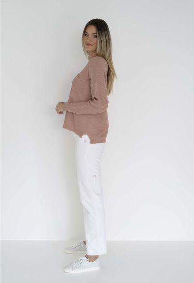 HUMIDITY LIFESTYLE Novah Knit Top - Blush Jumpers + Knitwear - Zabecca Living