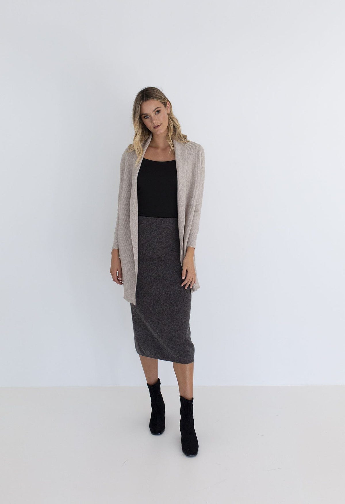 HUMIDITY LIFESTYLE Waffle Knit Cardi Natural Cardigan - Zabecca Living