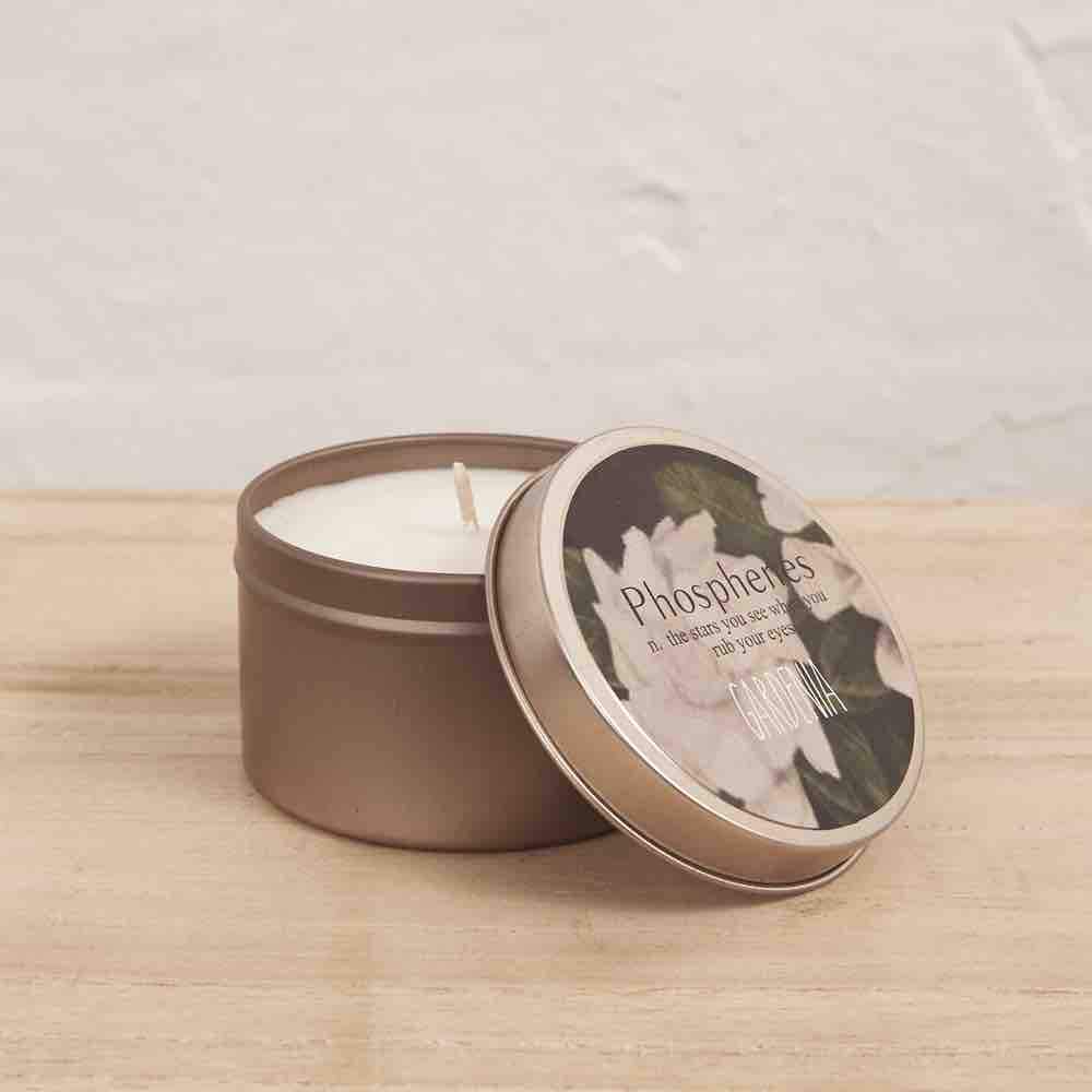 INARTISAN Hand Poured Soy Candle Brass Travel Tin - Gardenia CANDLE - Zabecca Living