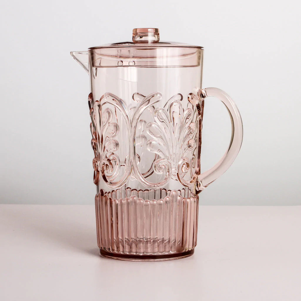 INDIGO LOVE Flemington Acrylic Jug - Pale Pink DRINKWARE - Zabecca Living