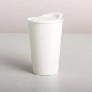 INDIGO LOVE It's a Keeper Tall Ceramic Cup - White Linen DRINKWARE - Zabecca Living