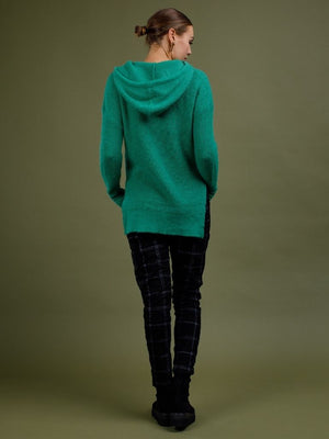 INZAGI Cosy Wool Hoodie - Green Jumpers + Knitwear - Zabecca Living