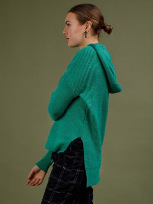 INZAGI Cosy Wool Hoodie - Green Jumpers + Knitwear - Zabecca Living