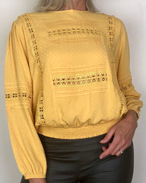 INZAGI Josephine Top - Mustard Shirts & Blouses - Zabecca Living