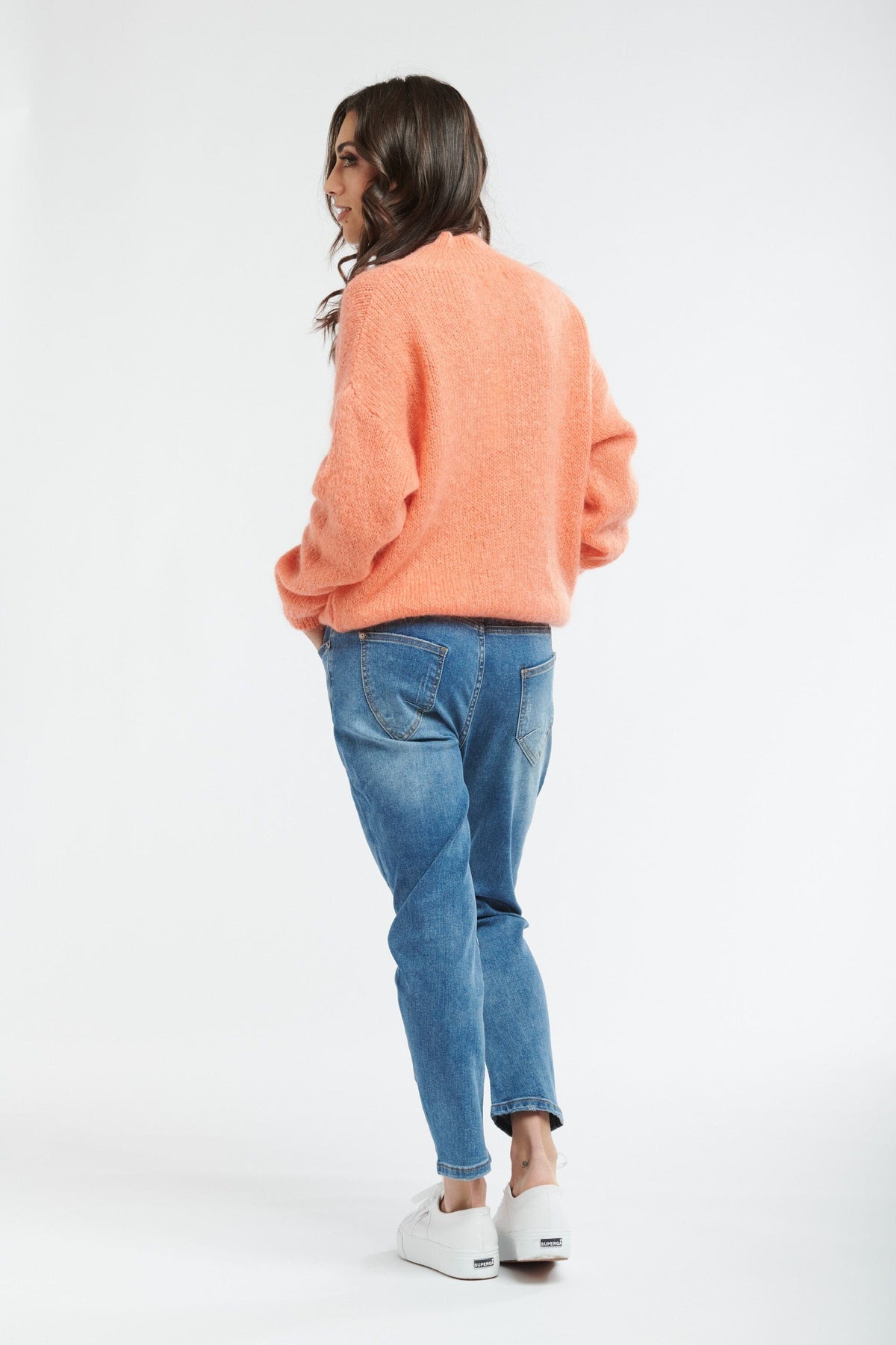 ITALIAN STAR Audrey Turtle Knit - Orange Jumpers + Knitwear - Zabecca Living
