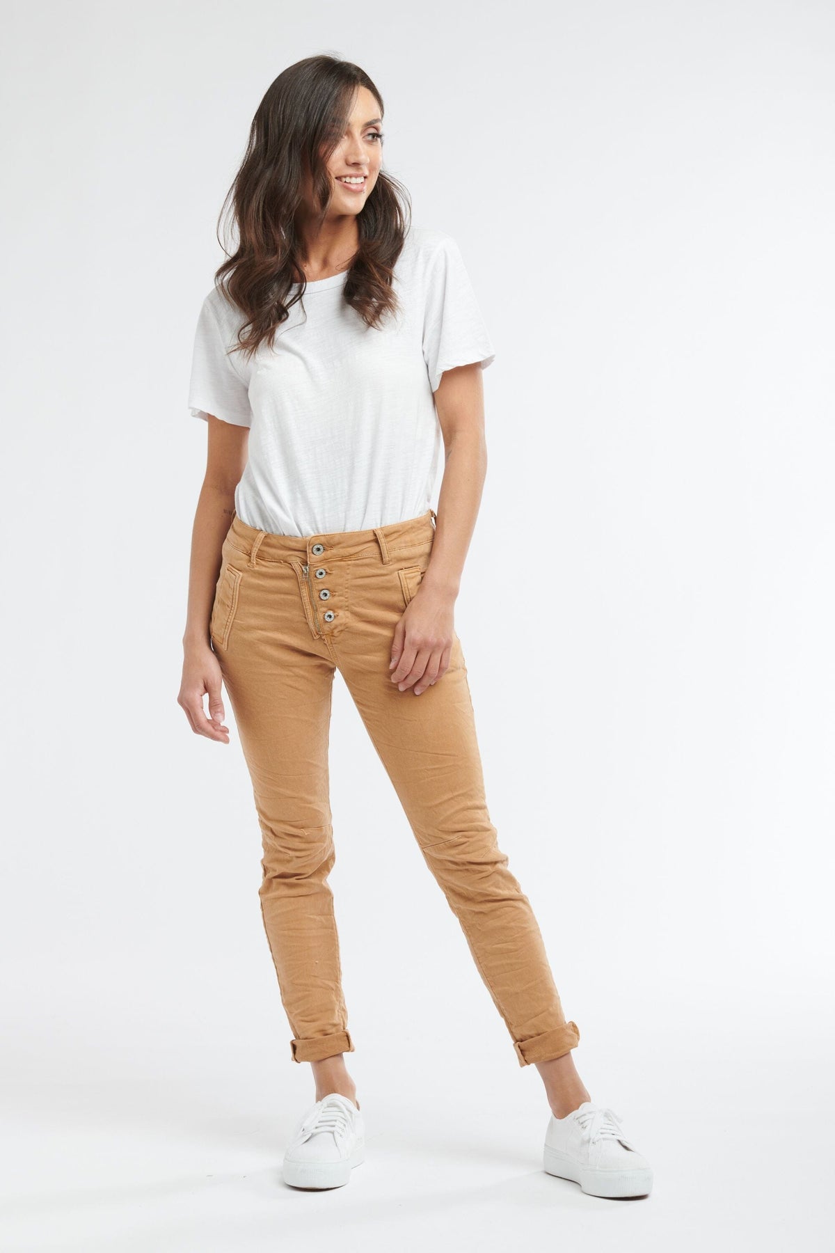 ITALIAN STAR Button Jeans - Biscotti JEANS - Zabecca Living