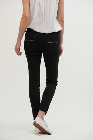 ITALIAN STAR Button Jeans - Black JEANS - Zabecca Living