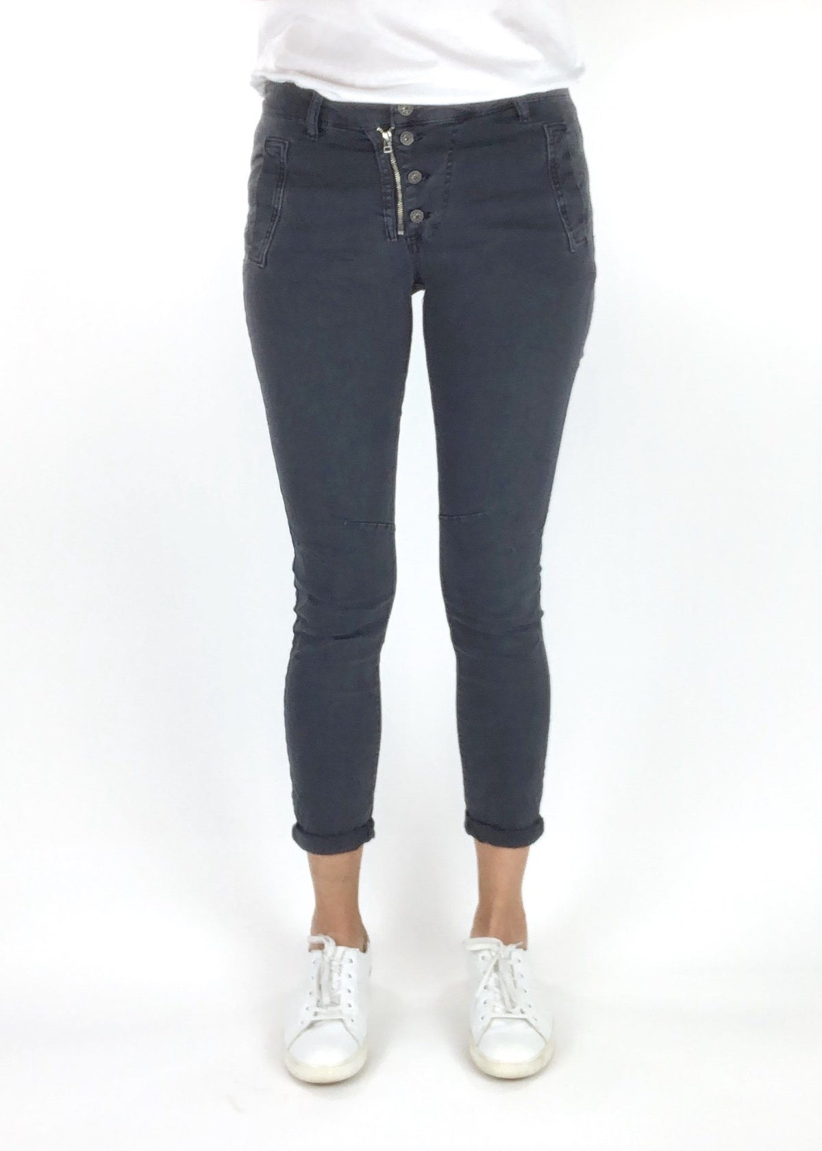 ITALIAN STAR Button Jeans - Coal JEANS - Zabecca Living