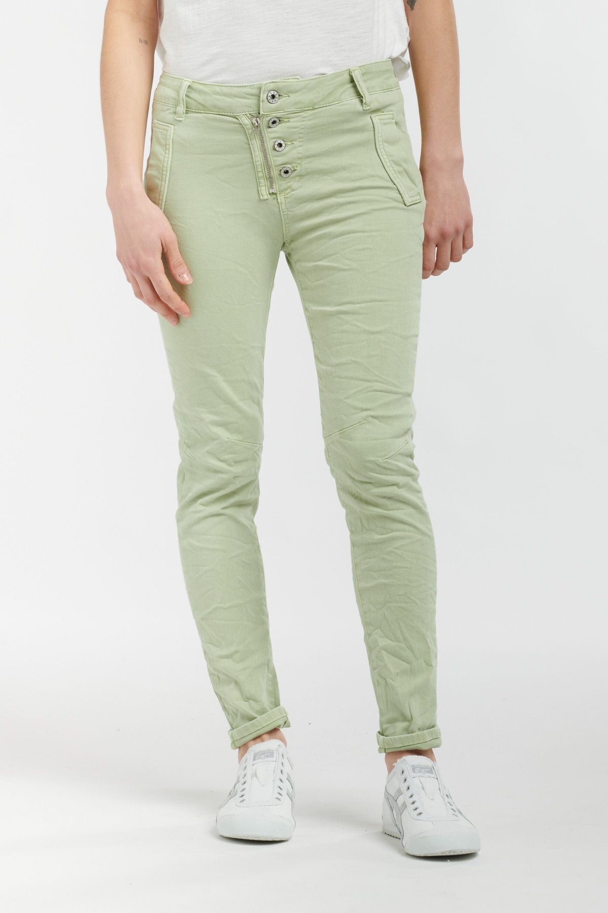 ITALIAN STAR Button Jeans - Mint JEANS - Zabecca Living