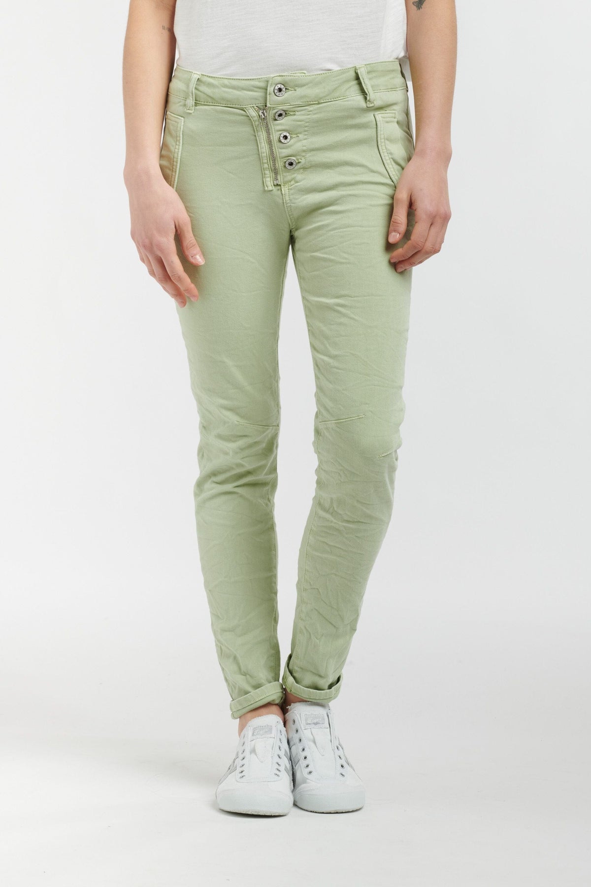 ITALIAN STAR Button Jeans - Mint JEANS - Zabecca Living