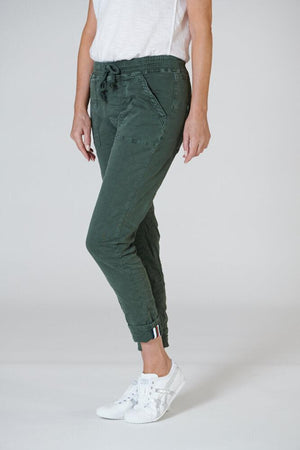 ITALIAN STAR Classic Polo Drill Jogger - Khaki PANTS - Zabecca Living