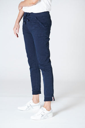 ITALIAN STAR Classic Polo Drill Jogger - Navy PANTS - Zabecca Living