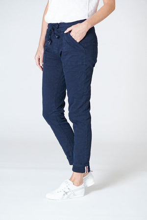 ITALIAN STAR Classic Polo Drill Jogger - Navy PANTS - Zabecca Living