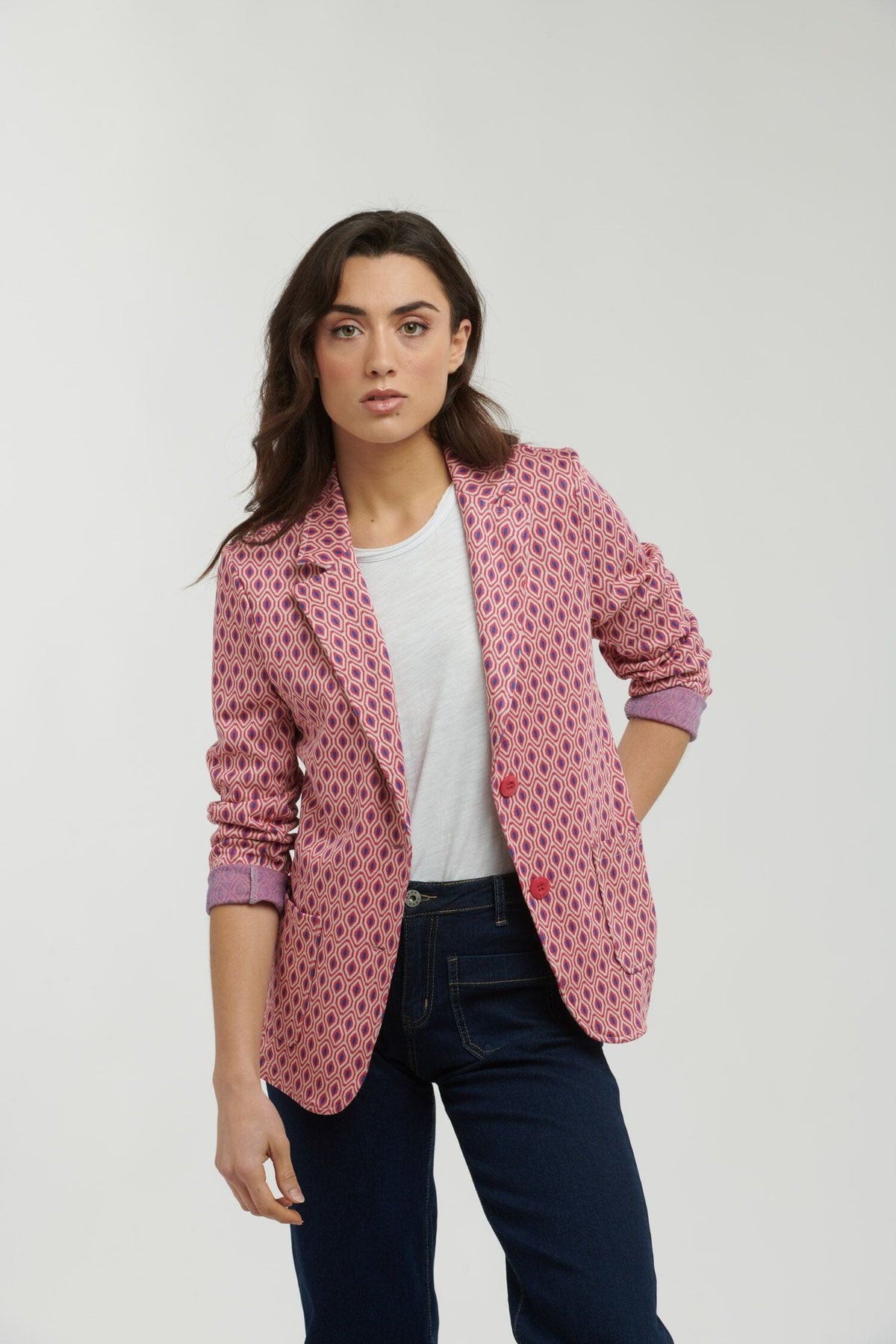 ITALIAN STAR Diamond Lucille Jacket - Pink Jackets + Coats - Zabecca Living