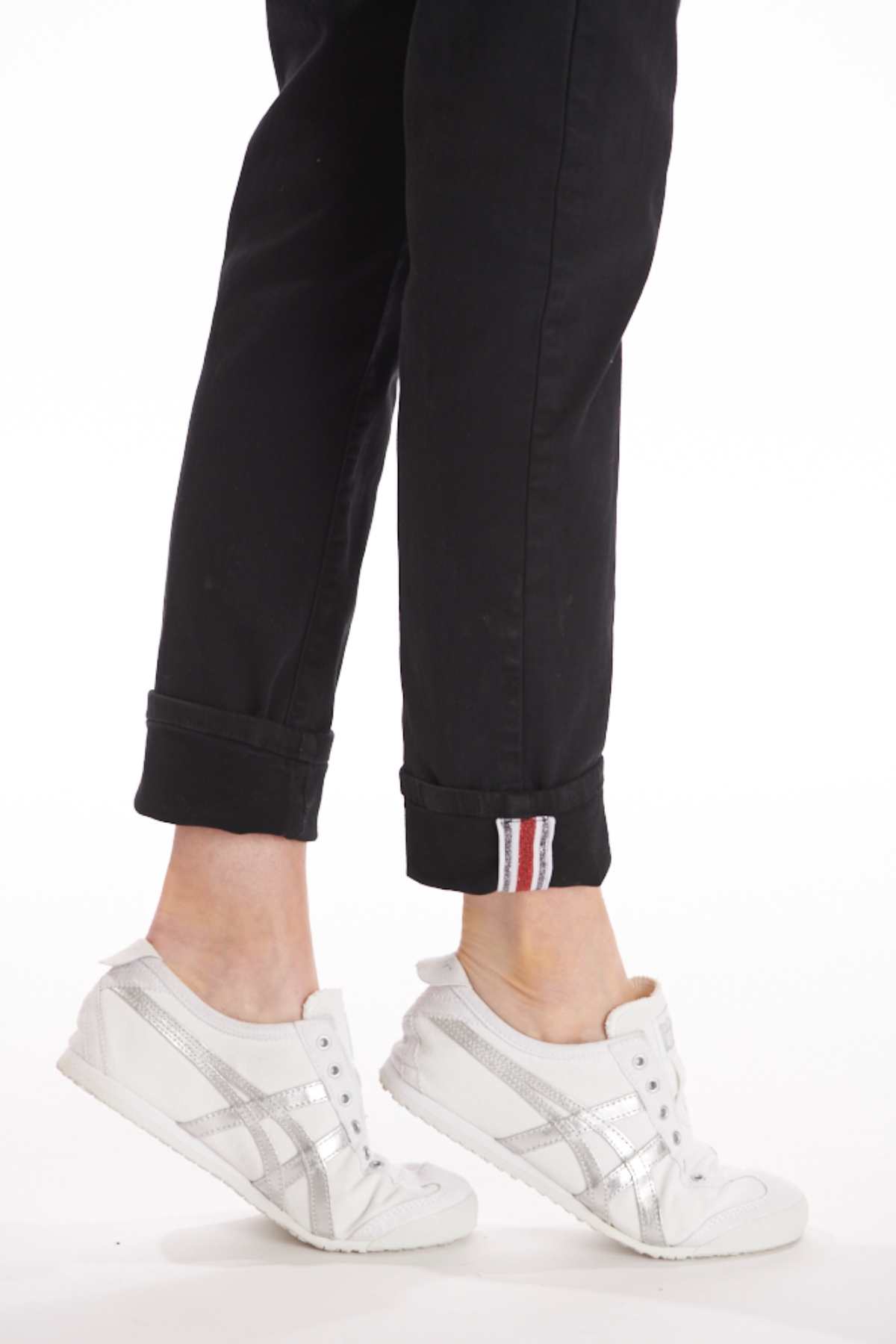 ITALIAN STAR Drill Jogger with Lurex Trim - Black JEANS - Zabecca Living