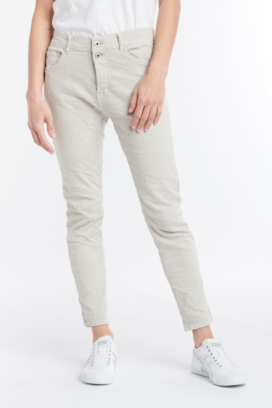 ITALIAN STAR Emma Stretch Jeans - Beige JEANS - Zabecca Living