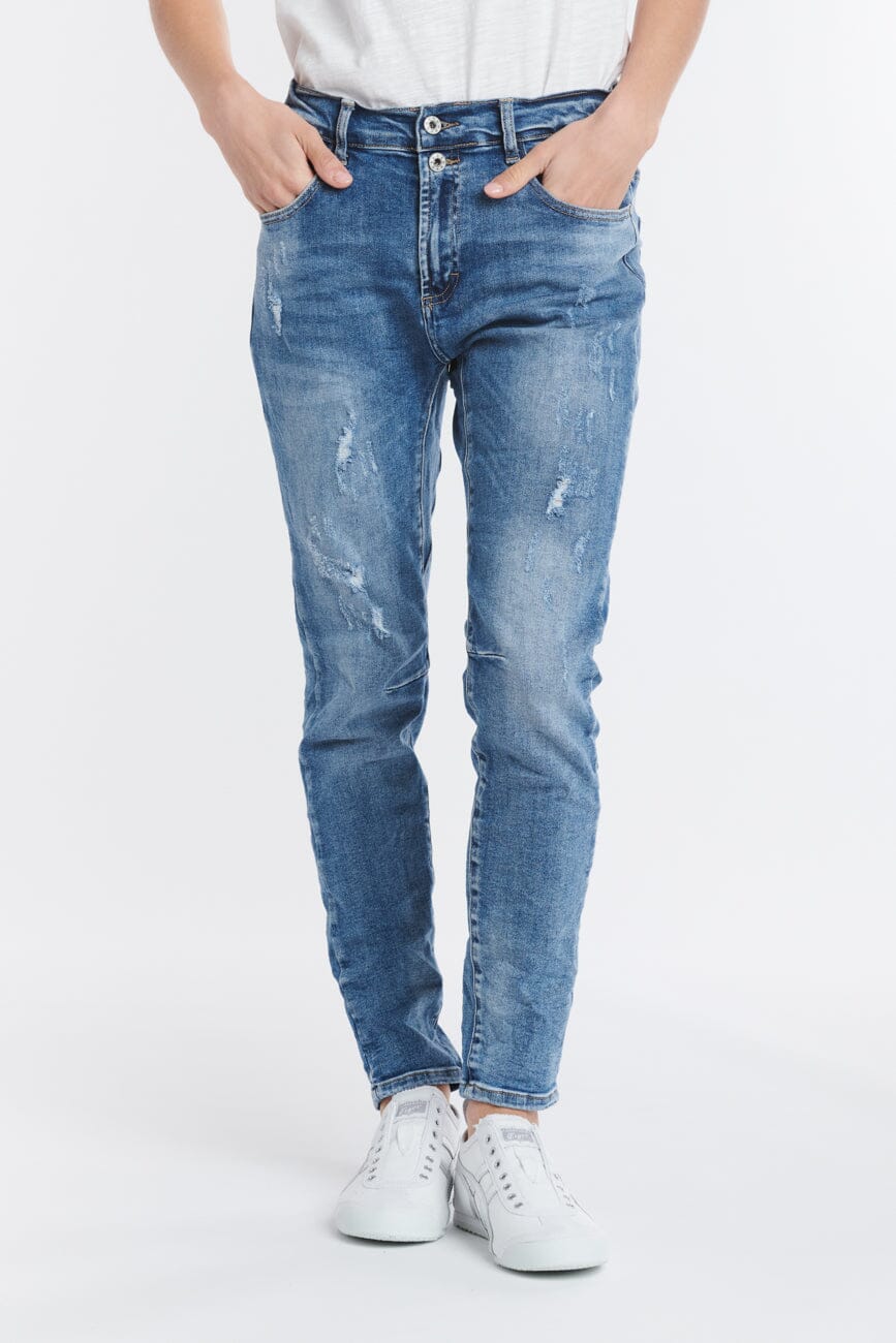 ITALIAN STAR Emma Stretch Jeans - Denim JEANS - Zabecca Living