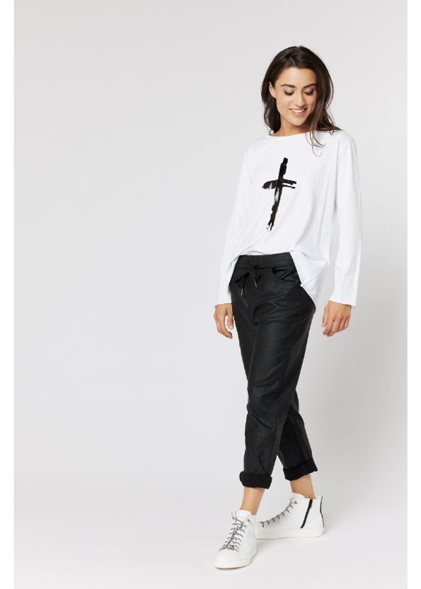 ITALIAN STAR Hot Cross Long Sleeve Tee - Black Long Sleeve Tees - Zabecca Living