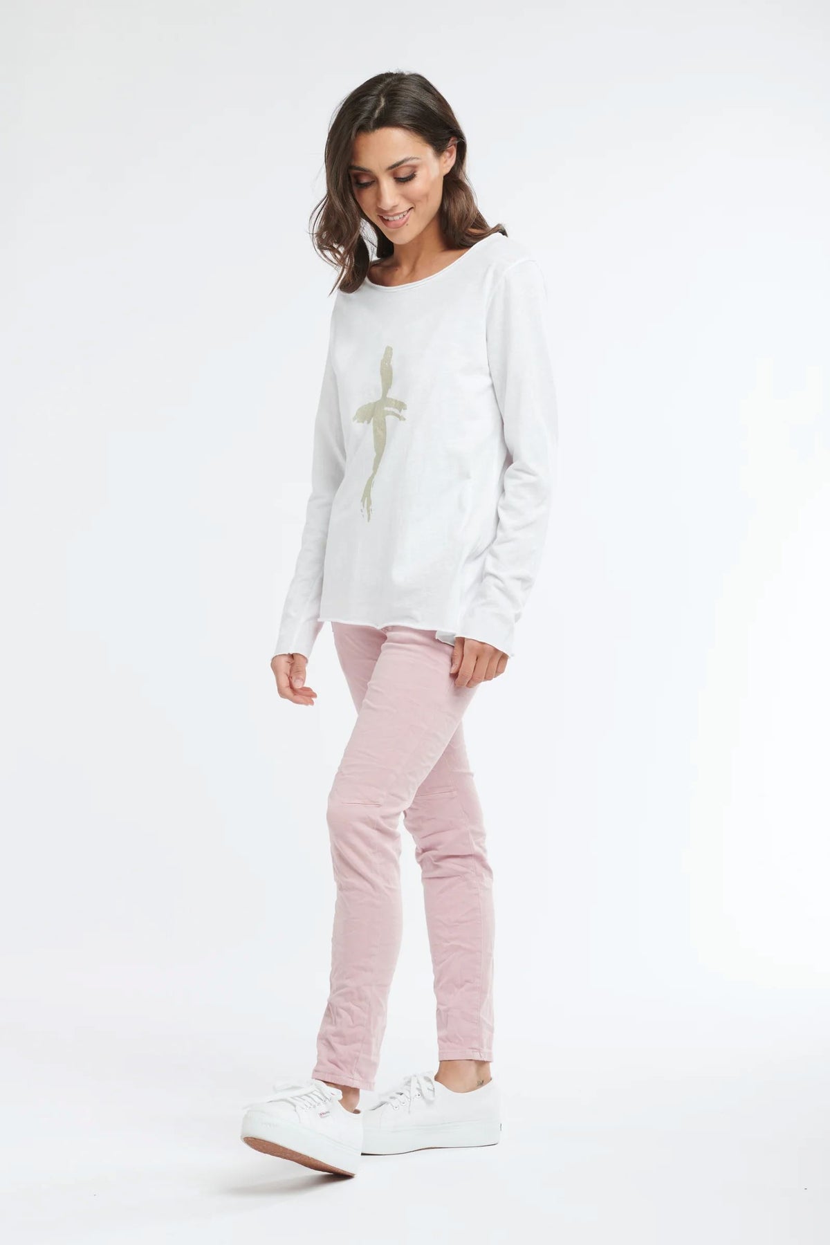 ITALIAN STAR Hot Cross Long Sleeve Tee - Gold Long Sleeve Tee - Zabecca Living