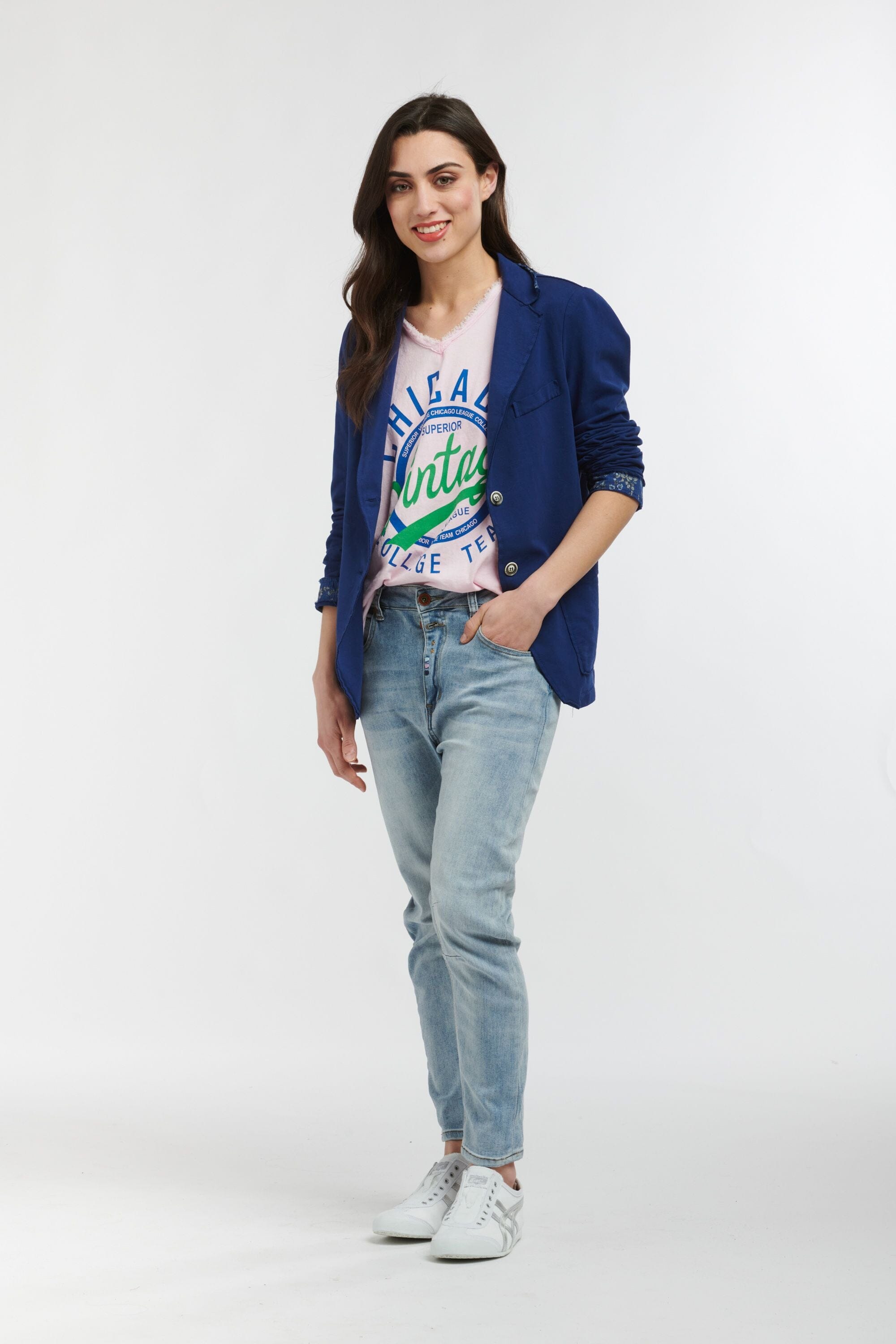 Italian Star | Loafer Women's Jacket - Sapphire | Zabecca Living